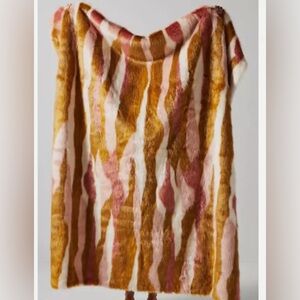 Anthropologie Fauna Faux Fur Throw Blanket